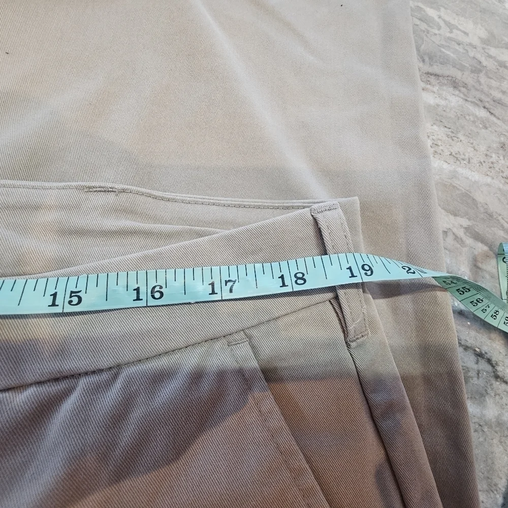 Lands’ End Men’s Chino Pants 38x30 Traditional Fit Khaki Cotton Twill